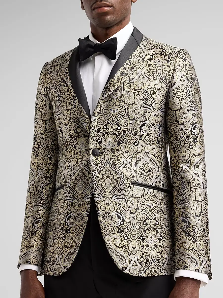 Pal Zileri Men's Baroque-Inspired Jacquard Dinner Jacket | Thumbnail 5 Pal Zileri Men's Baroque-Inspired Jacquard Dinner Jacket | Thumbnail 5