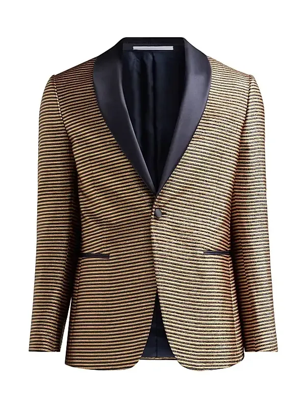 Pal Zileri Men's Metallic Striped Dinner Jacket