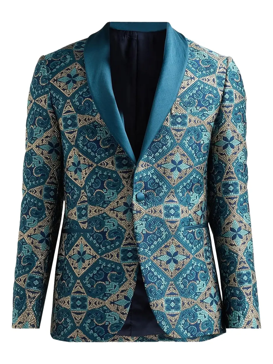Men's Abstract-Embroidered Dinner Jacket