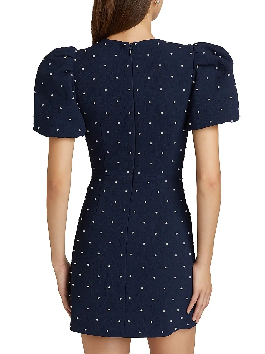 Rebecca Vallance Women's Veronica Pearl Bow Puff-Sleeve Minidress | Thumbnail 5 Rebecca Vallance Women's Veronica Pearl Bow Puff-Sleeve Minidress | Thumbnail 5