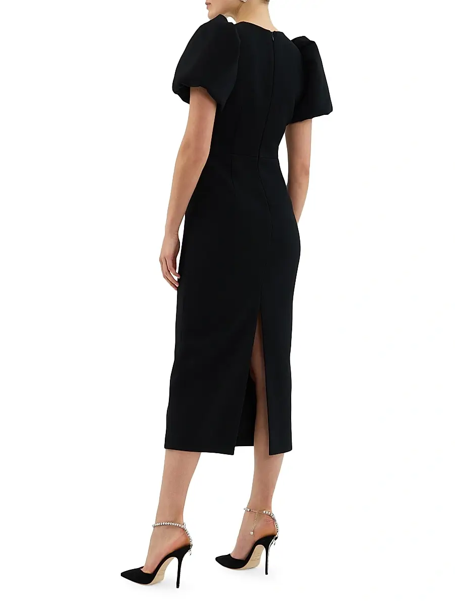 Rebecca Vallance Women's Eliana Crystal-Embellished Velvet Puff-Sleeve Midi-Dress | Thumbnail 4 Rebecca Vallance Women's Eliana Crystal-Embellished Velvet Puff-Sleeve Midi-Dress | Thumbnail 4