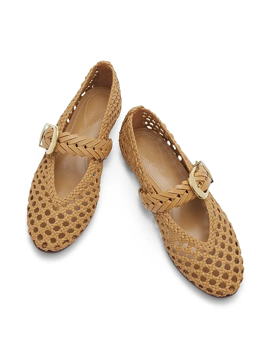 Zimmermann Women's Alchemy Leather Ballerina Flats | Thumbnail 4