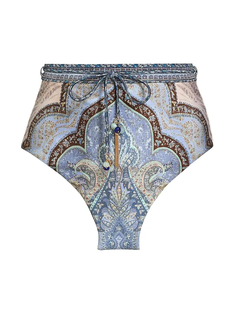 Zimmermann Women's Wanderlust Printed Tie-Waist Bikini Bottom