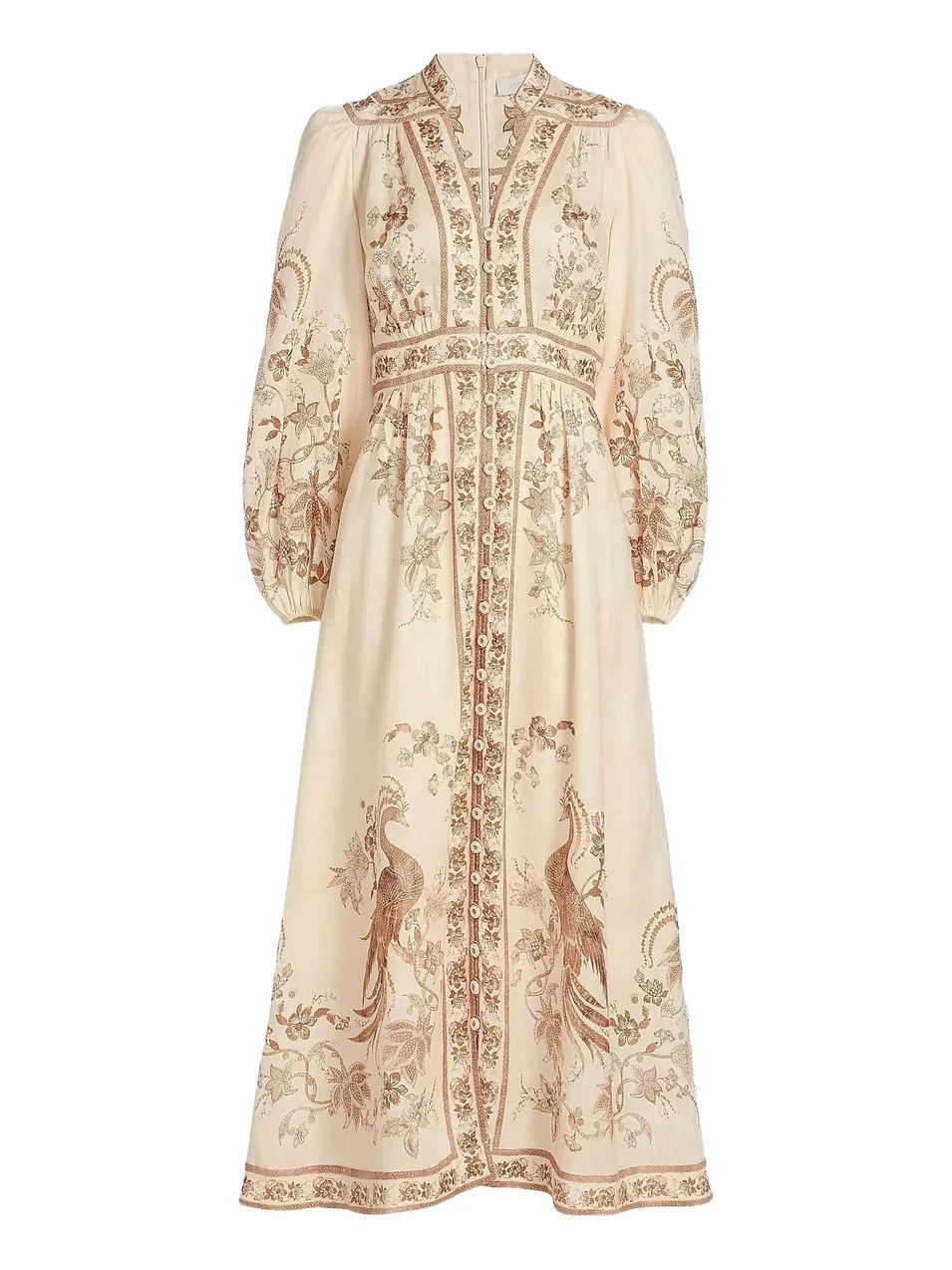 Women's Indra Plunge Linen Midi Dress