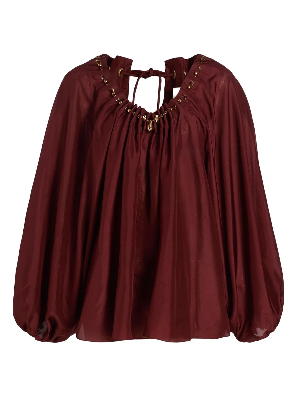 Zimmermann Women's Aster Bead-Detail Gathered Silk Blouse | Thumbnail 1 Zimmermann Women's Aster Bead-Detail Gathered Silk Blouse | Thumbnail 1
