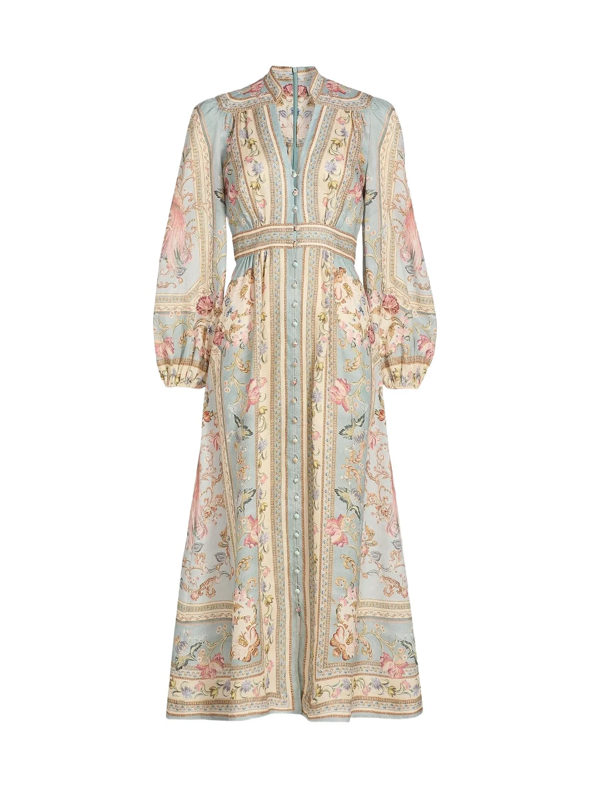 Women's Roselight Plunge Linen Midi-Dress