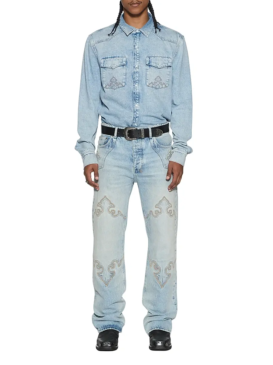 Ksubi Men's Whiplash Western-Style Denim Button-Front Shirt | Thumbnail 2 Ksubi Men's Whiplash Western-Style Denim Button-Front Shirt | Thumbnail 2