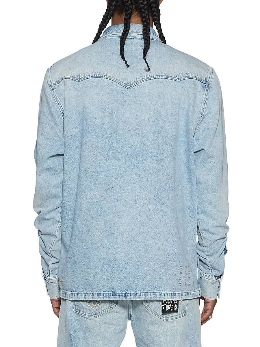 Ksubi Men's Whiplash Western-Style Denim Button-Front Shirt | Thumbnail 4 Ksubi Men's Whiplash Western-Style Denim Button-Front Shirt | Thumbnail 4