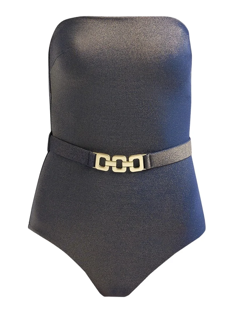Women's Aster Metallic Belted One-Piece Swimsuit Women's Aster Metallic Belted One-Piece Swimsuit
