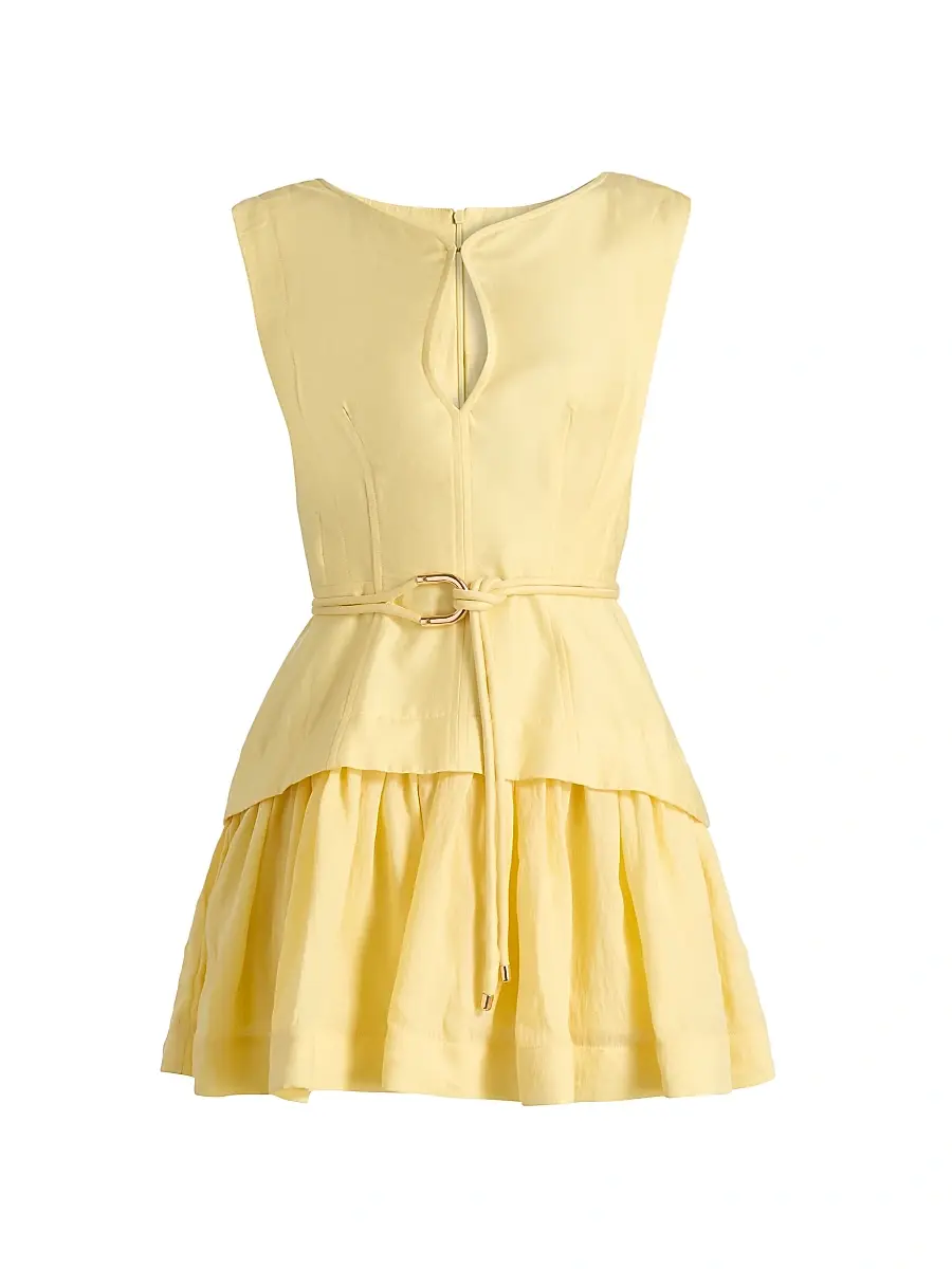 Acler Women's Remly Ruffled Linen-Blend Minidress - Lemon Sorbet | Image 1 Acler Women's Remly Ruffled Linen-Blend Minidress - Lemon Sorbet | Image 1