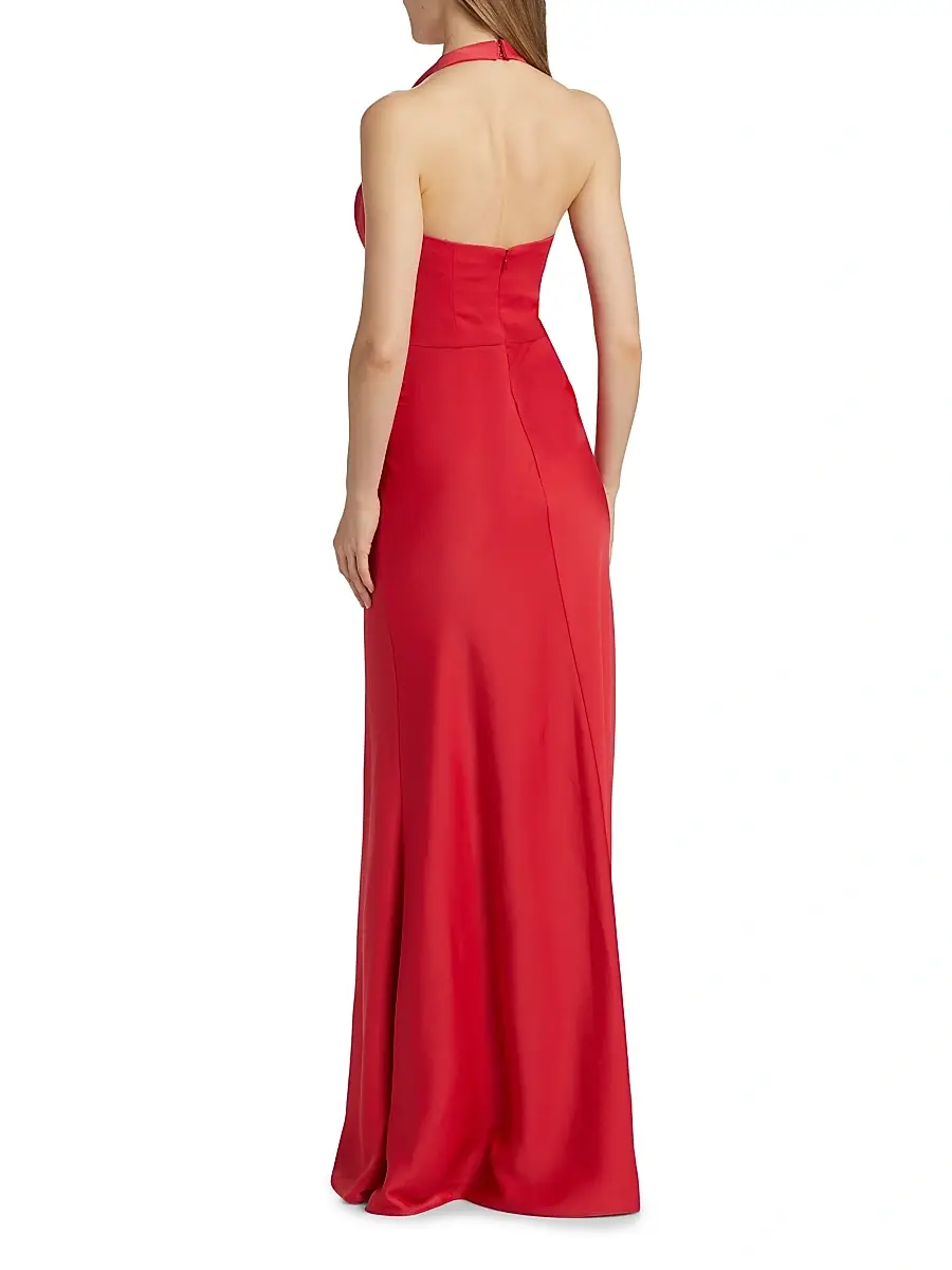 Halston Women's Marcheline Crêpe Halterneck Gown | Thumbnail 5 Halston Women's Marcheline Crêpe Halterneck Gown | Thumbnail 5