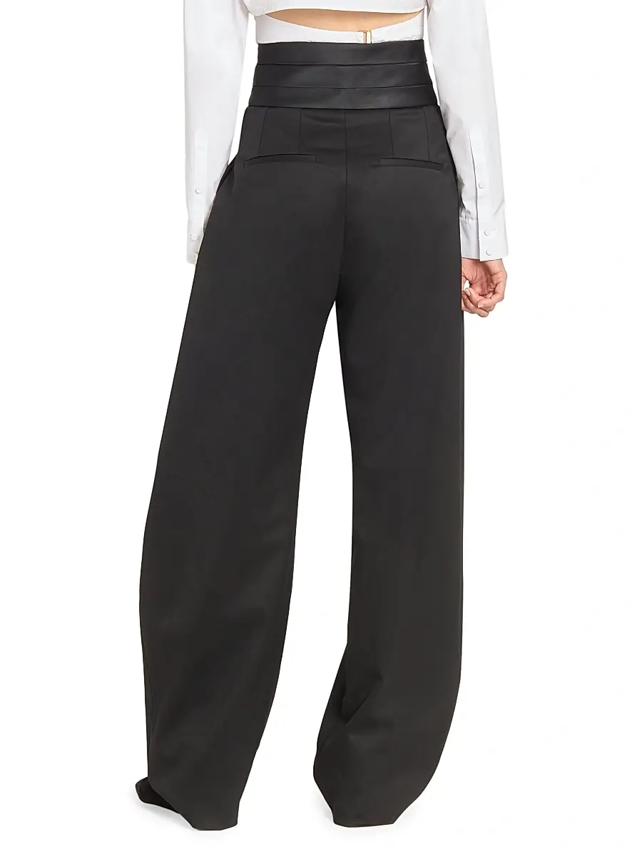 Alaïa Women's Tux Wool Barrel-Leg Pants | Thumbnail 5 Alaïa Women's Tux Wool Barrel-Leg Pants | Thumbnail 5