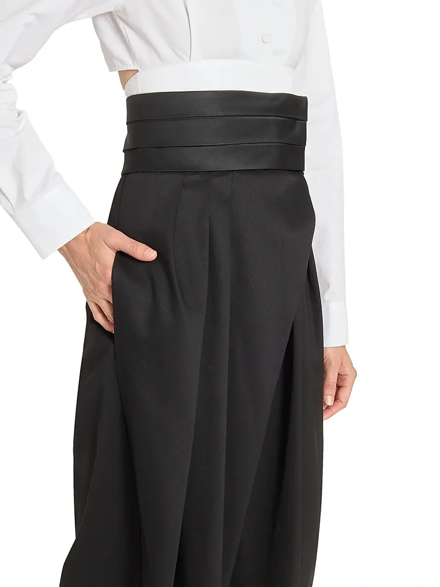 Alaïa Women's Tux Wool Barrel-Leg Pants | Thumbnail 6 Alaïa Women's Tux Wool Barrel-Leg Pants | Thumbnail 6