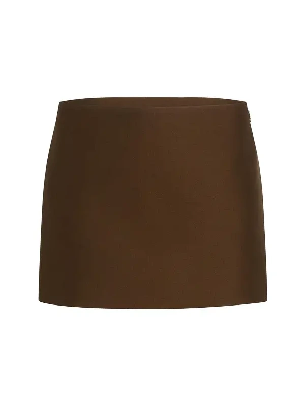 Jett Skirt In Dark Olive Wool Silk
