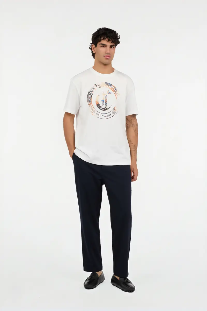 Roberto Cavalli White T-Shirt with JC Monogram and Logo | Thumbnail 7