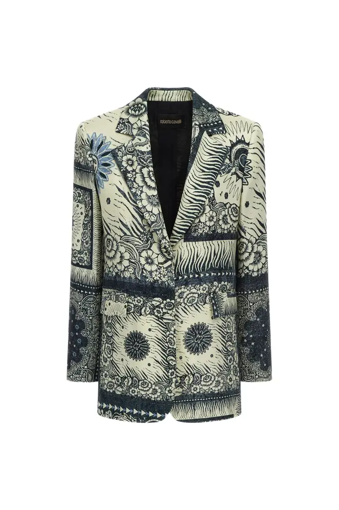 Roberto Cavalli Bandana Print Blazer