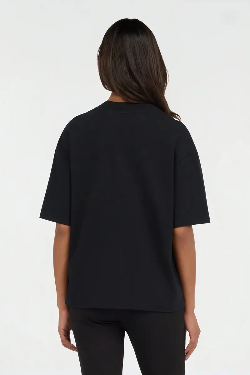 Roberto Cavalli Just Cavalli Black T-Shirt with Rhinestone Logo | Thumbnail 3 Roberto Cavalli Just Cavalli Black T-Shirt with Rhinestone Logo | Thumbnail 3