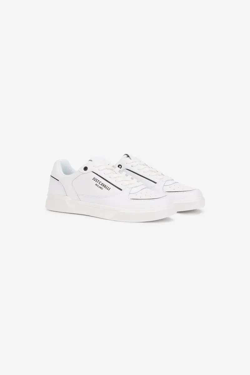 Roberto Cavalli White Leather Sneakers With Logo | Thumbnail 2 Roberto Cavalli White Leather Sneakers With Logo | Thumbnail 2