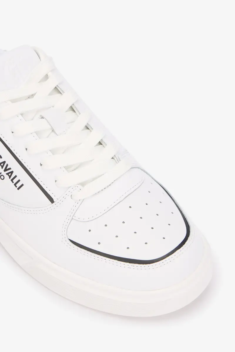 Roberto Cavalli White Leather Sneakers With Logo | Thumbnail 4 Roberto Cavalli White Leather Sneakers With Logo | Thumbnail 4