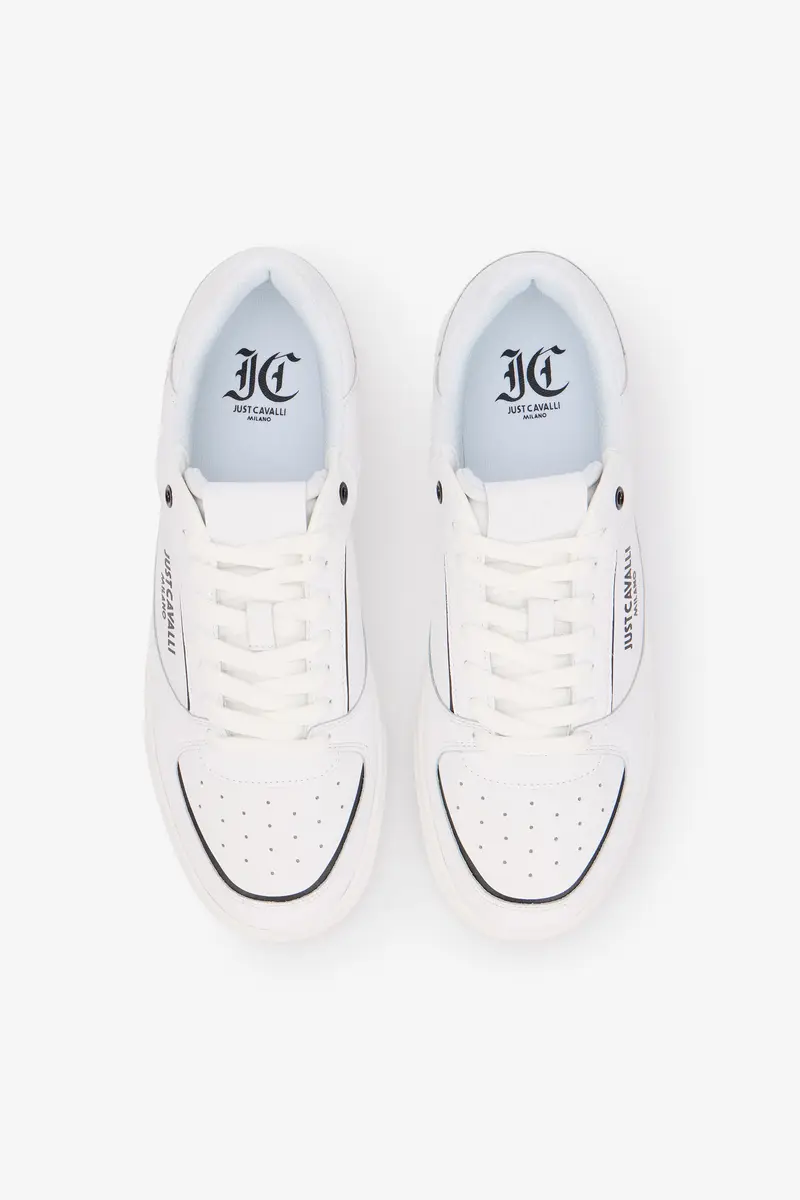Roberto Cavalli White Leather Sneakers With Logo | Thumbnail 5 Roberto Cavalli White Leather Sneakers With Logo | Thumbnail 5