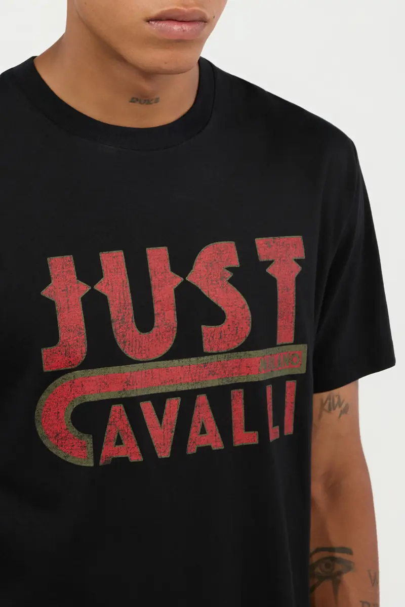 Roberto Cavalli Black T-Shirt With Just Cavalli Logo | Thumbnail 4 Roberto Cavalli Black T-Shirt With Just Cavalli Logo | Thumbnail 4
