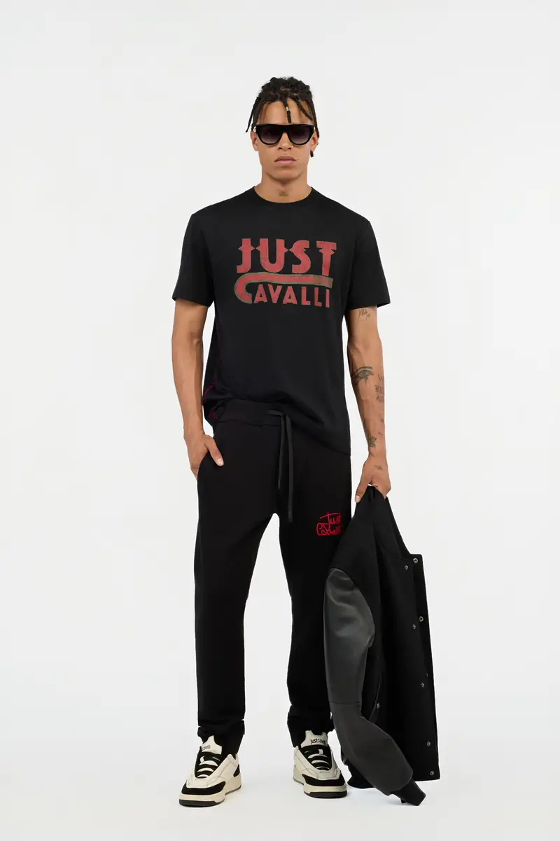 Roberto Cavalli Black T-Shirt With Just Cavalli Logo | Thumbnail 6 Roberto Cavalli Black T-Shirt With Just Cavalli Logo | Thumbnail 6