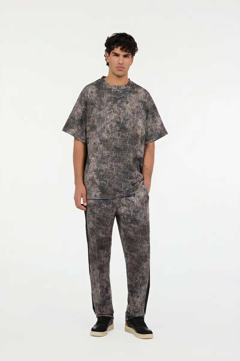 Roberto Cavalli Faded Effect T-Shirt with All-Over Lettering | Thumbnail 7