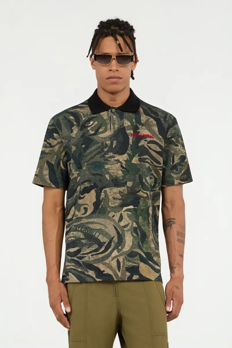 Roberto Cavalli Tiger Camu Print Polo | Thumbnail 2 Roberto Cavalli Tiger Camu Print Polo | Thumbnail 2