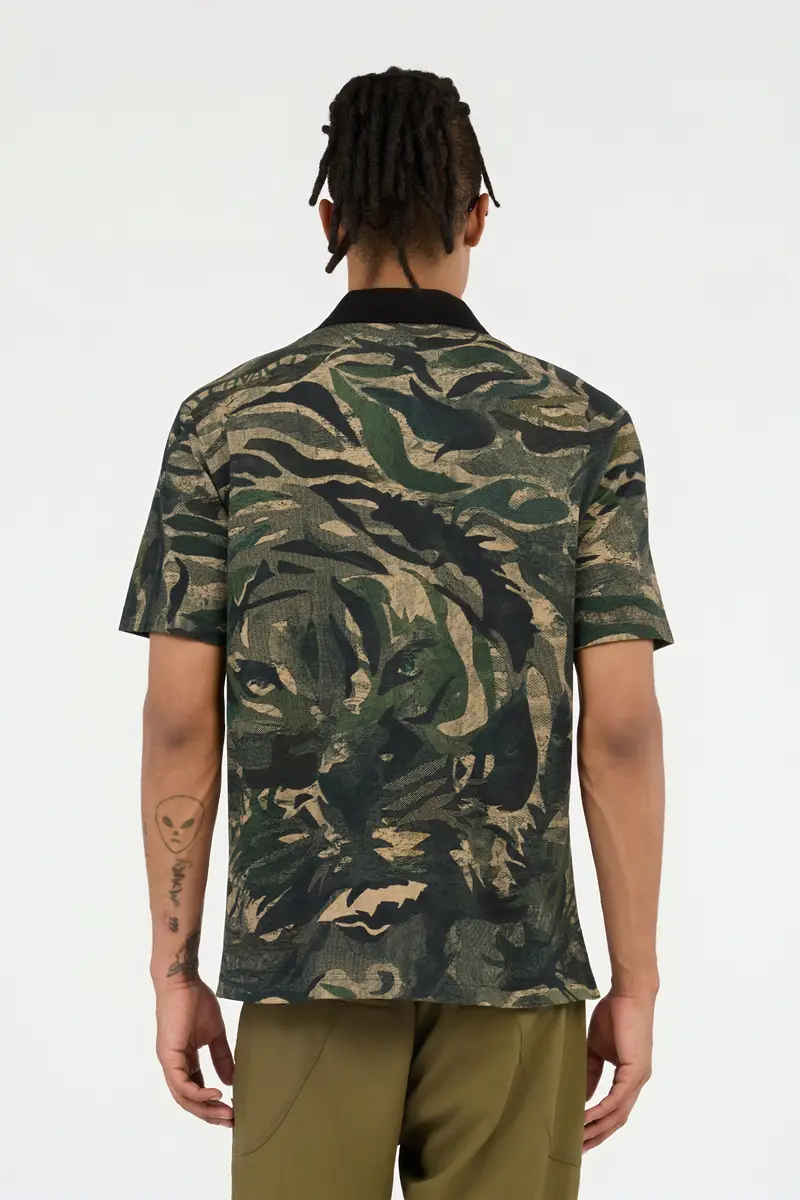 Roberto Cavalli Tiger Camu Print Polo | Thumbnail 3 Roberto Cavalli Tiger Camu Print Polo | Thumbnail 3