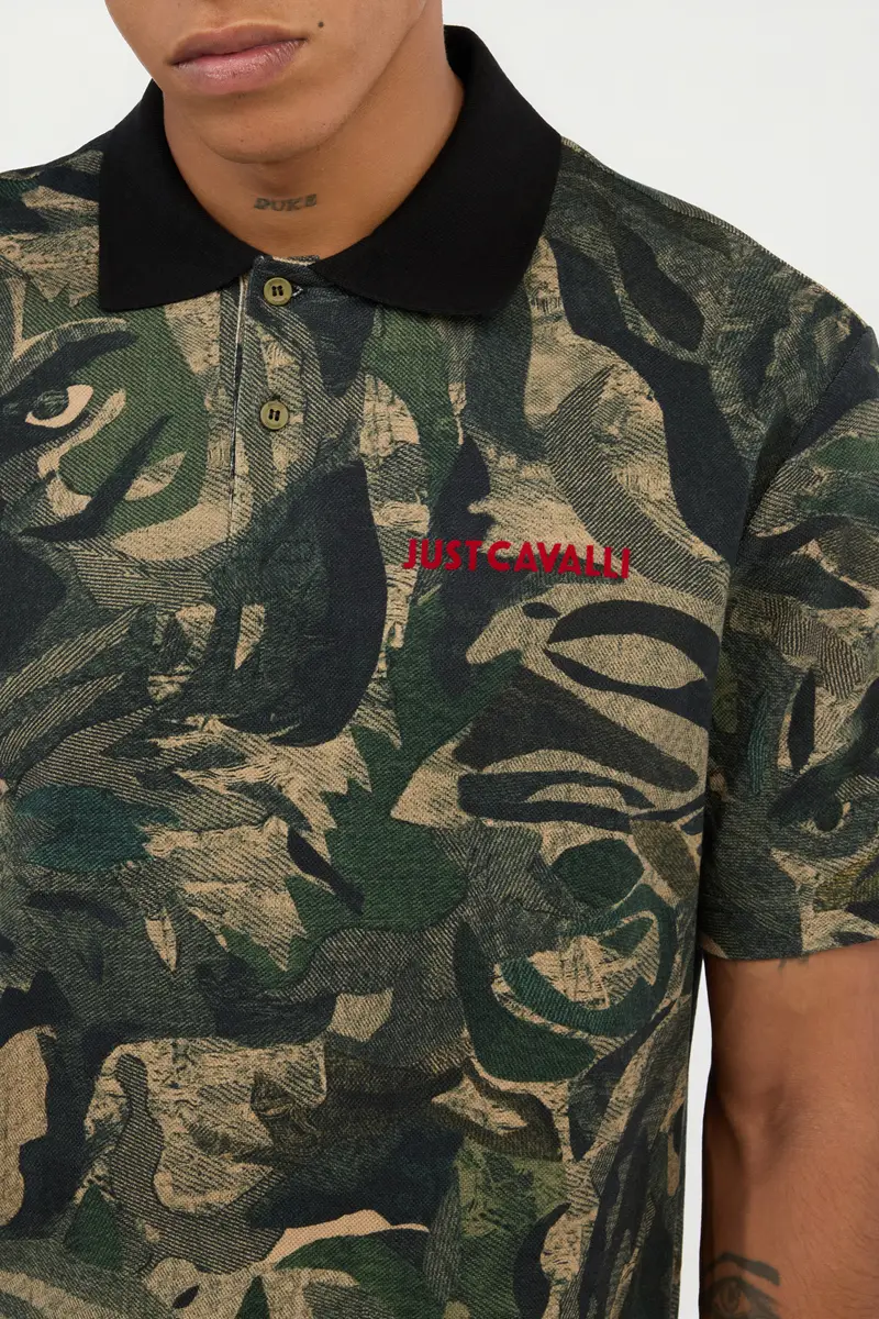 Roberto Cavalli Tiger Camu Print Polo | Thumbnail 4 Roberto Cavalli Tiger Camu Print Polo | Thumbnail 4