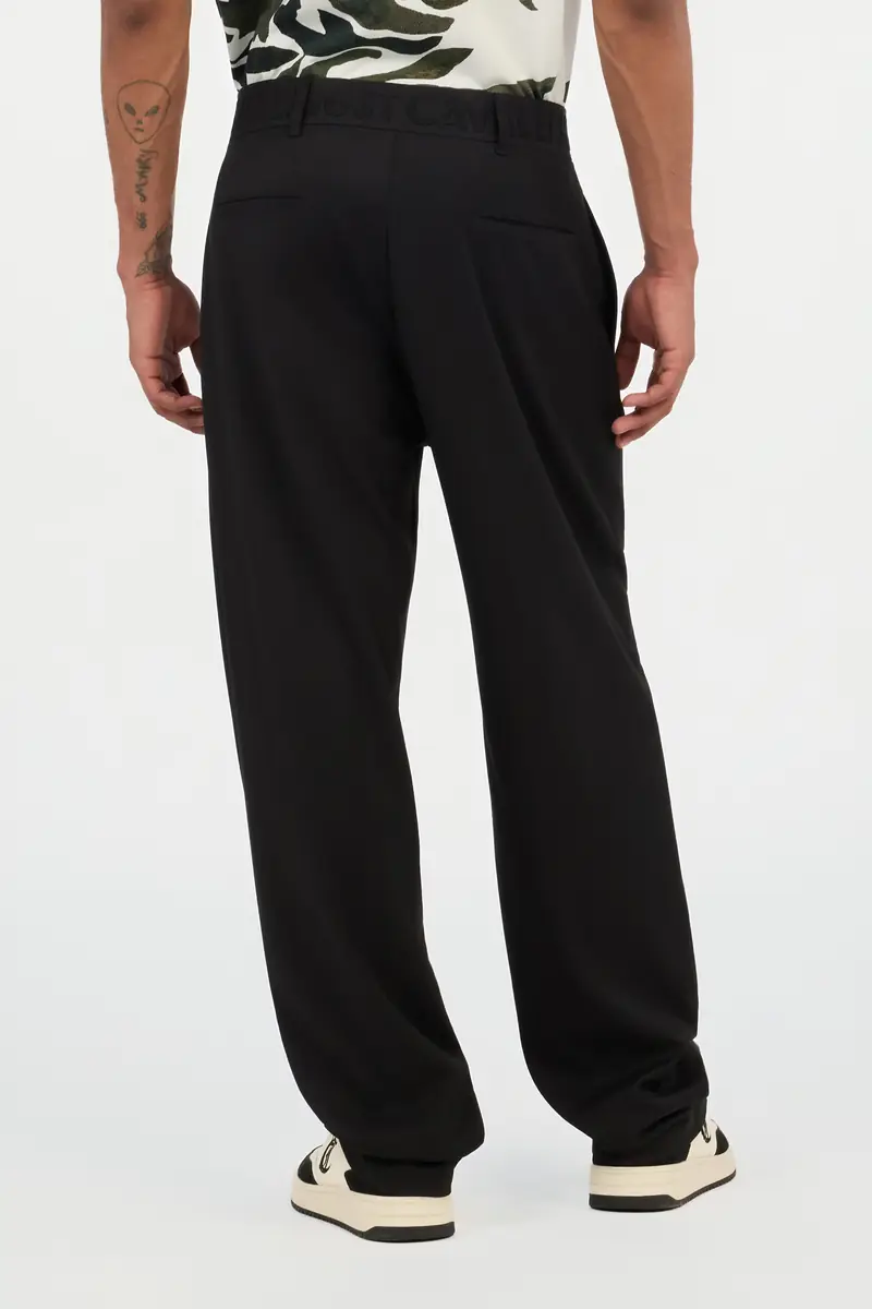 Roberto Cavalli Black Wide Leg Trousers with Logo | Thumbnail 3 Roberto Cavalli Black Wide Leg Trousers with Logo | Thumbnail 3