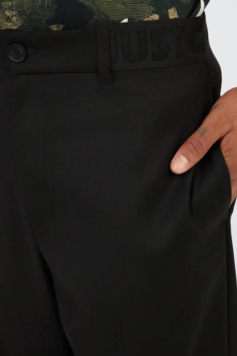 Roberto Cavalli Black Wide Leg Trousers with Logo | Thumbnail 4 Roberto Cavalli Black Wide Leg Trousers with Logo | Thumbnail 4