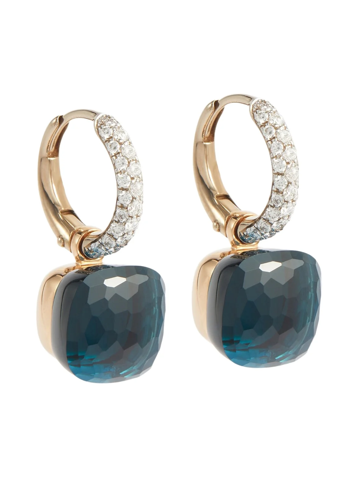 Nudo Classic 18kt gold earrings with topaz and diamonds