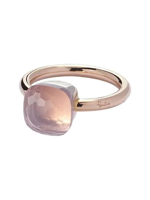 Nudo 18kt gold ring with rose quartz Nudo 18kt gold ring with rose quartz