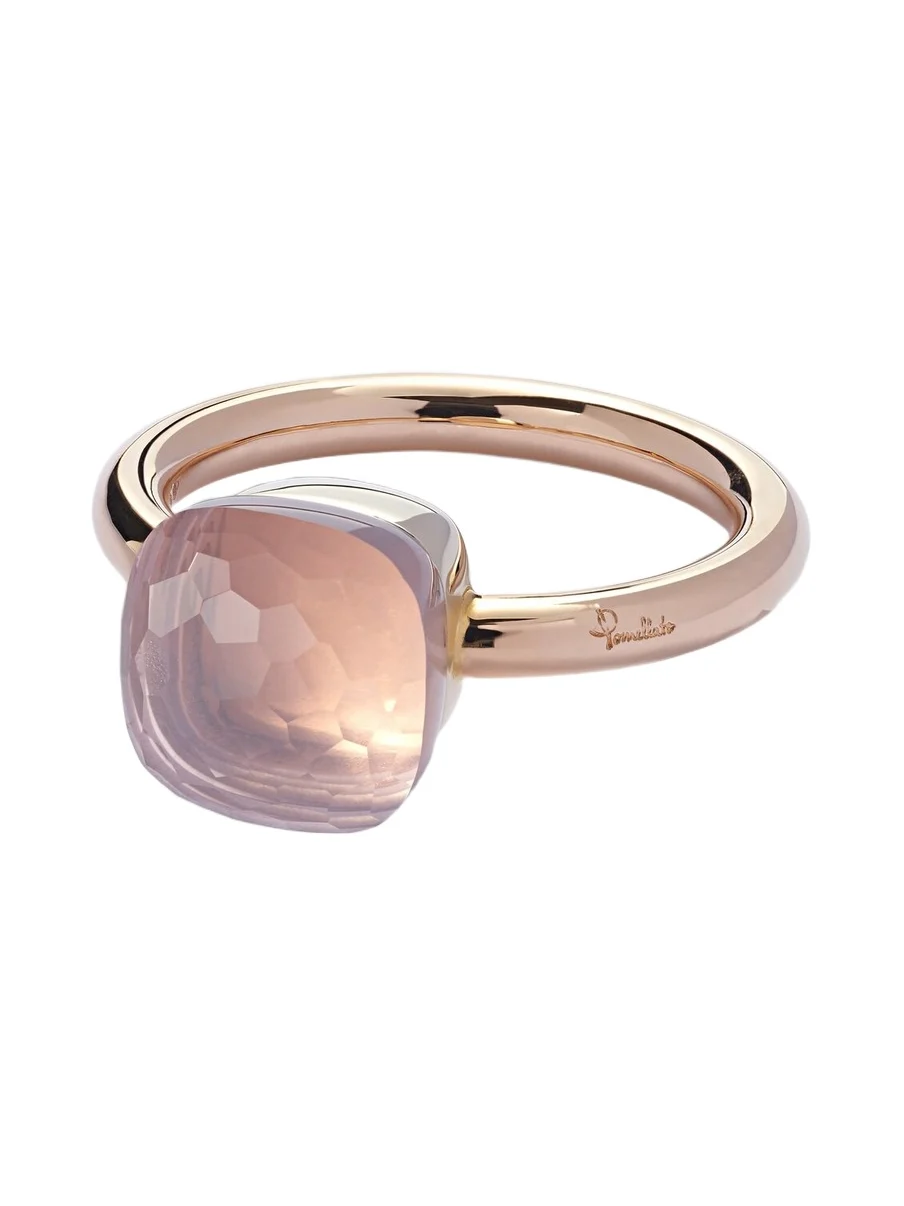 Pomellato Nudo 18kt gold ring with rose quartz