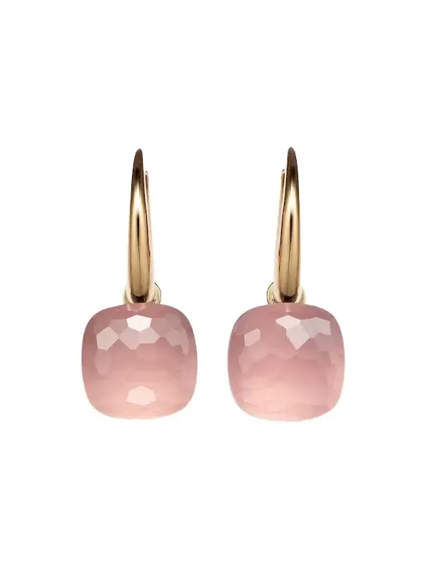 Pomellato Nudo Petit 18kt rose and white gold earrings with rose quartz