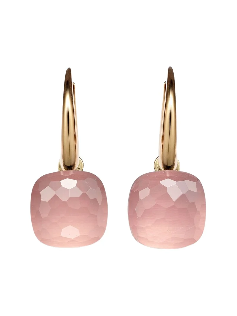 Pomellato Nudo Petit 18kt rose and white gold earrings with rose quartz