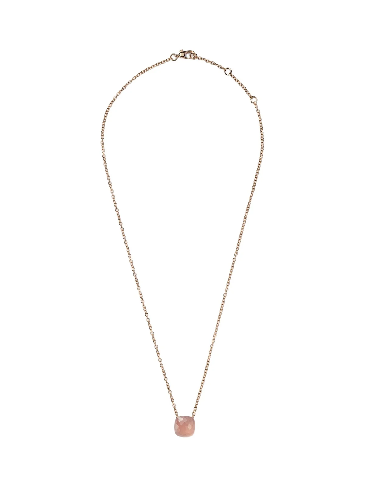 Pomellato Nudo 18kt gold necklace with rose quartz