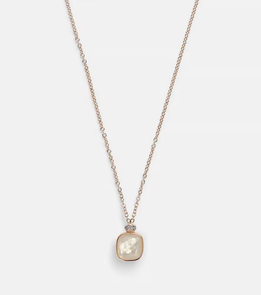 Pomellato Nudo 18kt rose and white gold necklace with topaz, mother-of-pearl, and diamonds | Thumbnail 3
