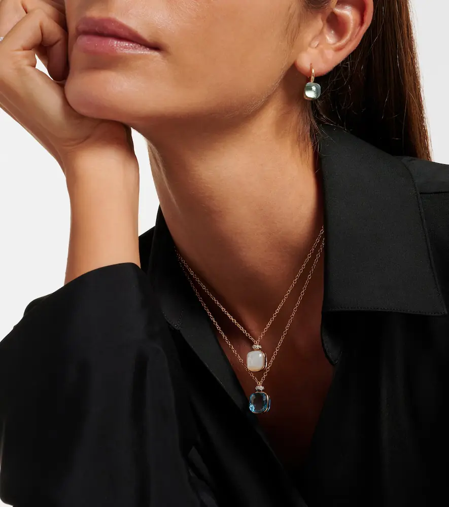 Pomellato Nudo 18kt rose and white gold necklace with topaz, mother-of-pearl, and diamonds | Thumbnail 4