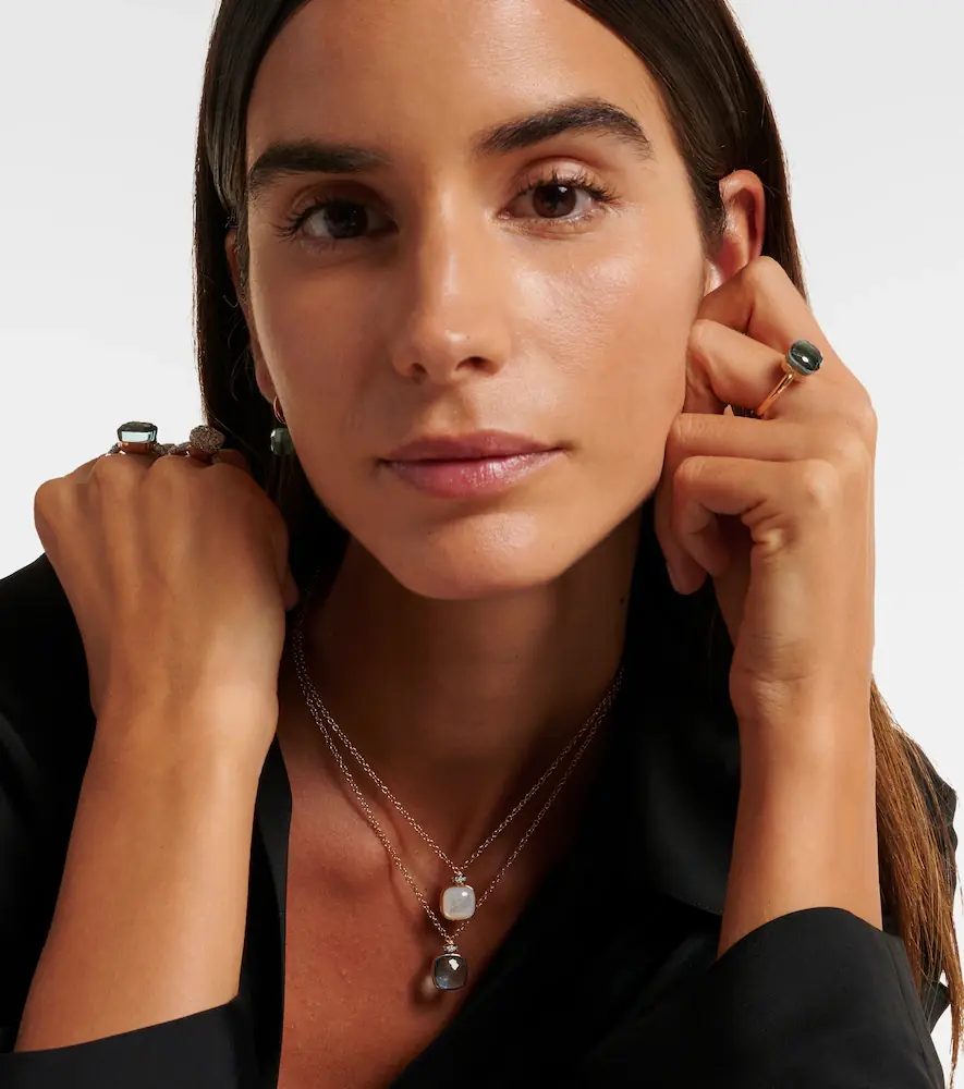 Pomellato Nudo 18kt rose and white gold necklace with topaz, mother-of-pearl, and diamonds | Thumbnail 5