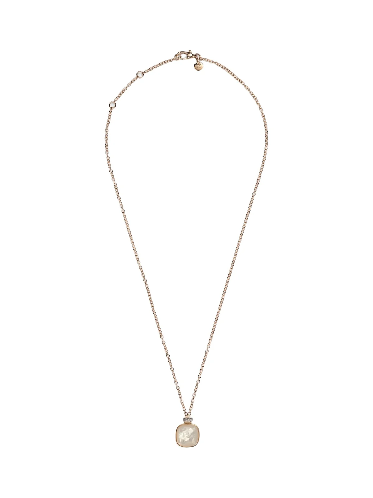 Nudo 18kt rose and white gold necklace with topaz, mother-of-pearl, and diamonds Nudo 18kt rose and white gold necklace with topaz, mother-of-pearl, and diamonds