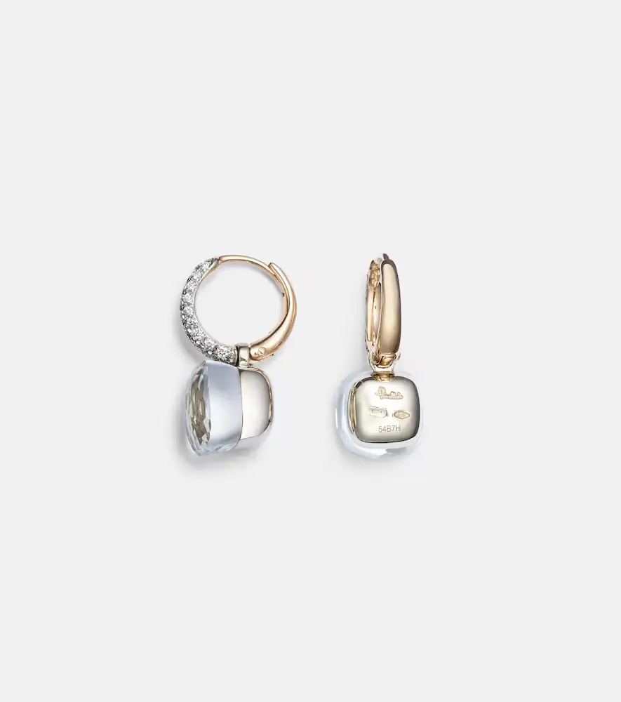 Pomellato Nudo Classic 18kt rose and white gold earrings with topaz and diamonds | Thumbnail 2 Pomellato Nudo Classic 18kt rose and white gold earrings with topaz and diamonds | Thumbnail 2