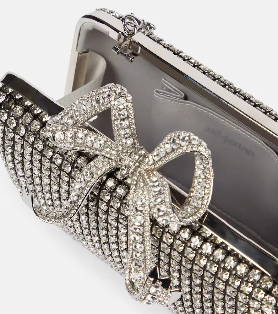 Self-Portrait Bow Small crystal-embellished clutch | Thumbnail 2