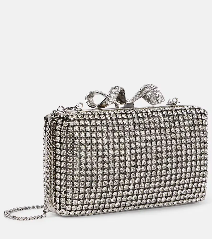 Self-Portrait Bow Small crystal-embellished clutch | Thumbnail 3