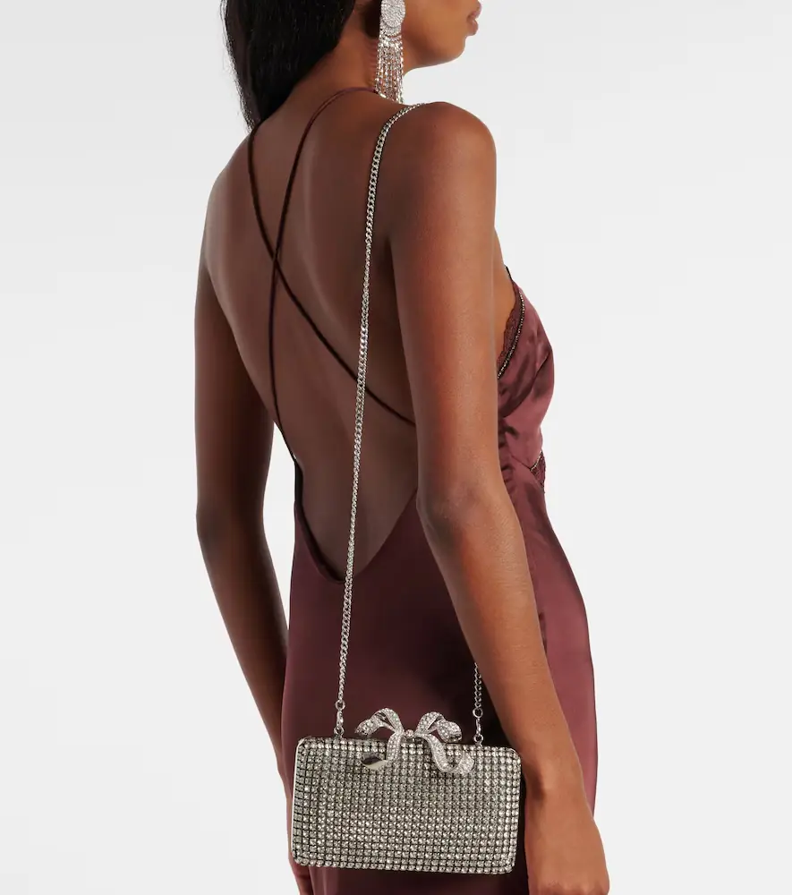 Self-Portrait Bow Small crystal-embellished clutch | Thumbnail 6