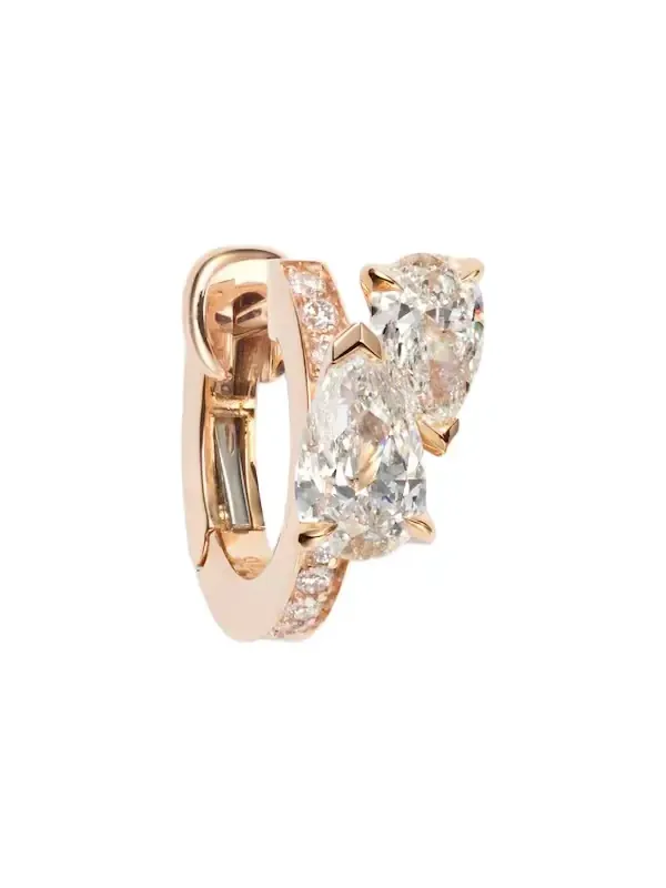 Serti Sur Vide 18kt rose gold single hoop earring with diamonds Serti Sur Vide 18kt rose gold single hoop earring with diamonds