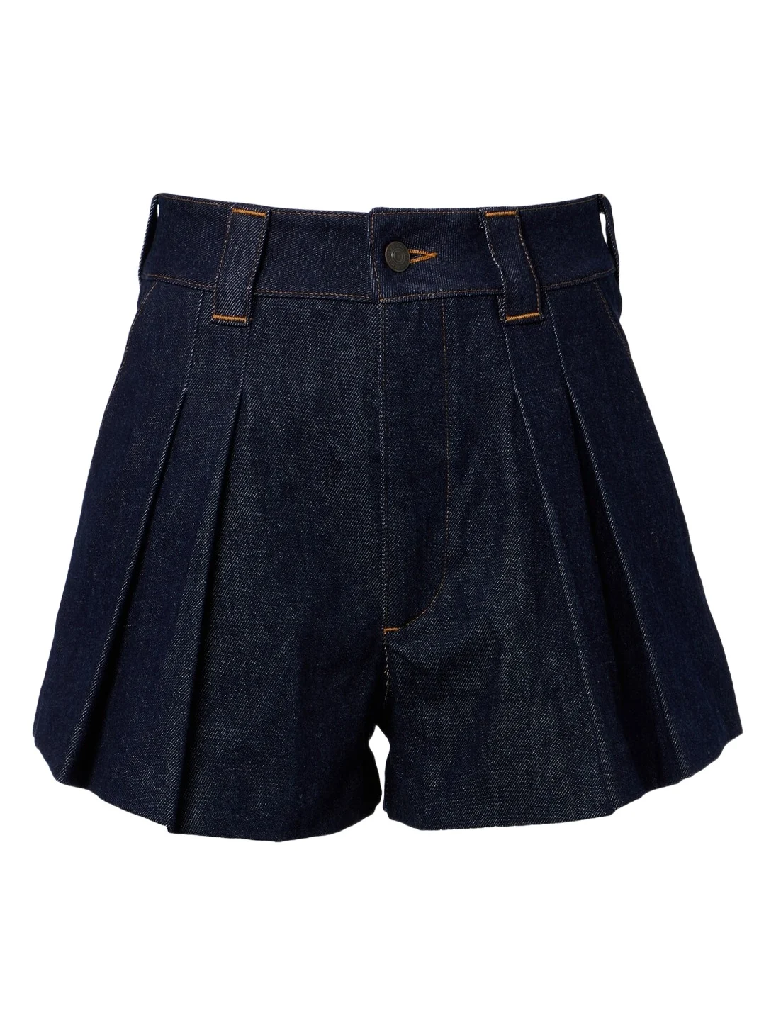 Structural pleated denim shorts Structural pleated denim shorts