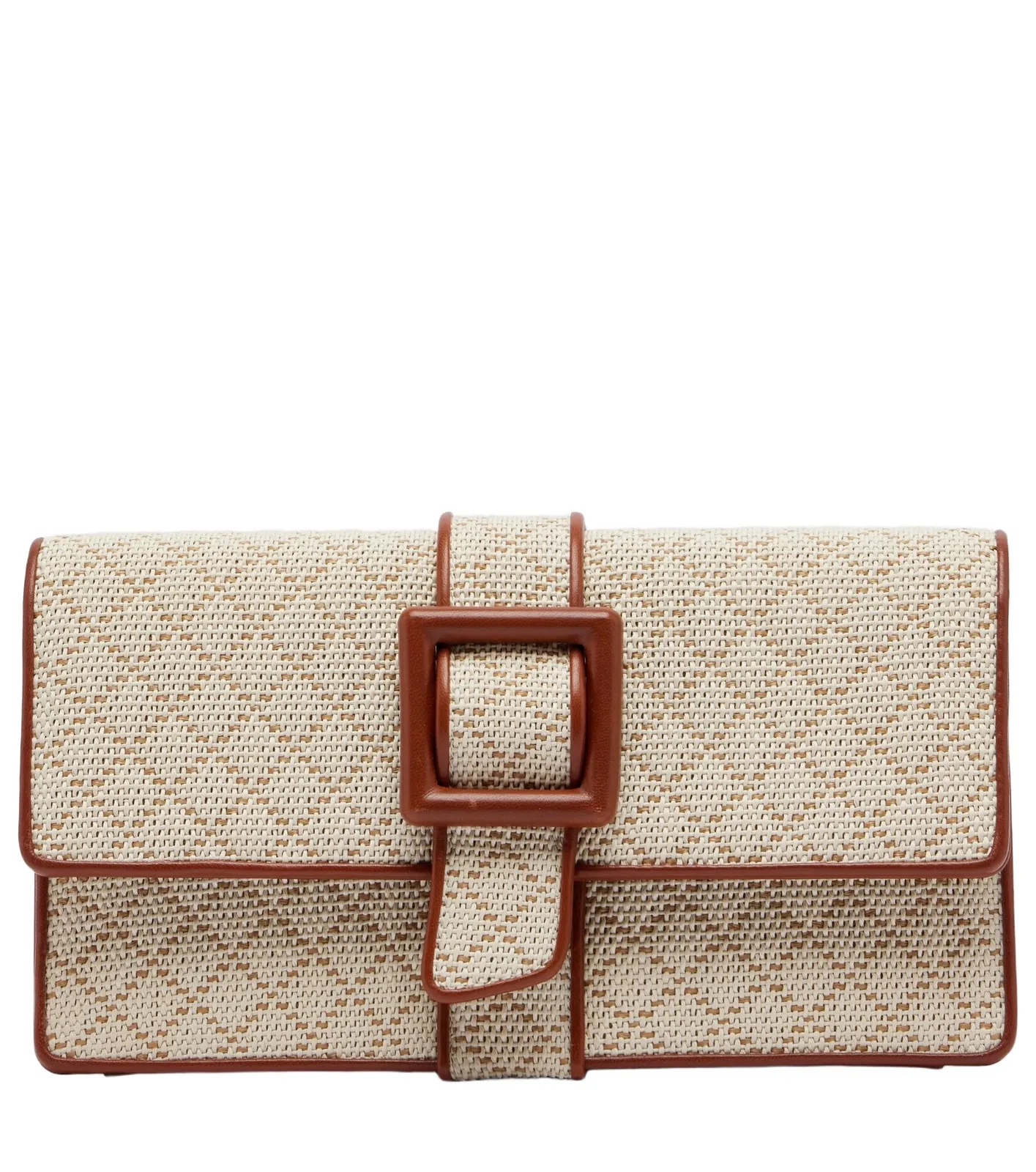 Manolo Blahnik Maycap raffia-effect clutch