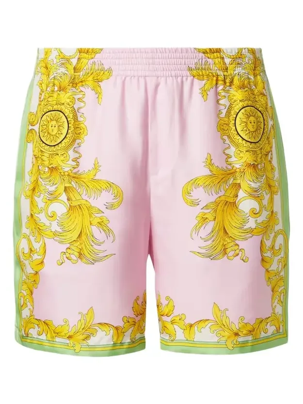 Printed silk shorts